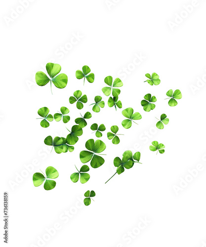 illustration of falling clover leaves ai generated