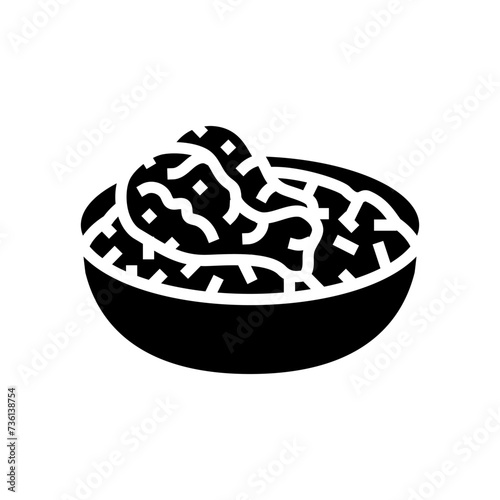 biryani indian cuisine glyph icon vector. biryani indian cuisine sign. isolated symbol illustration