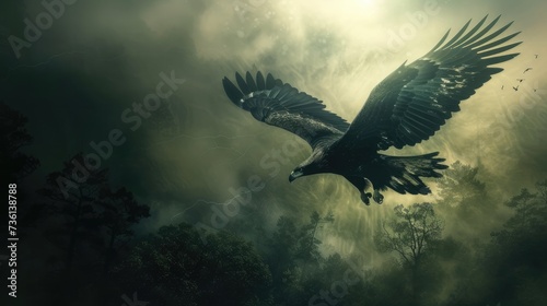 Beautiful winged eagle birds that dazzle the eye, the beauties of creation Generative AI
