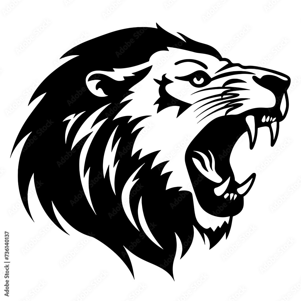 lion face silhouette lion face silhouette