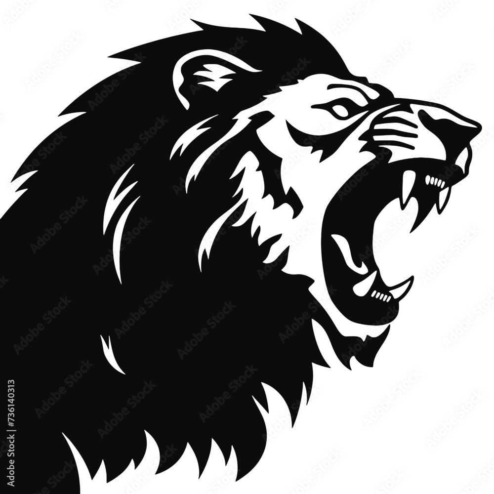 lion face silhouette lion face silhouette