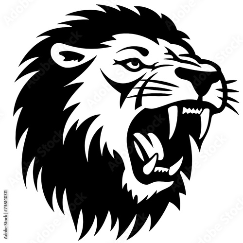 Wallpaper Mural lion face silhouette Torontodigital.ca