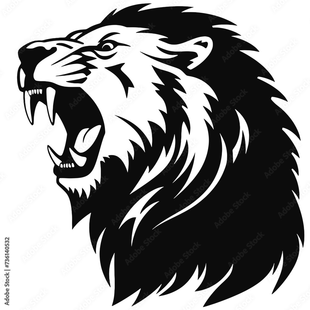 Fototapeta premium lion face silhouette