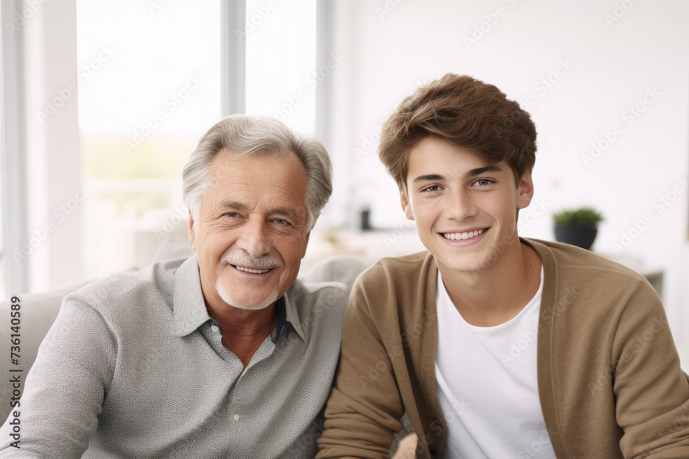 Father and son enjoying family time at home. Father and son enjoying family time at home.