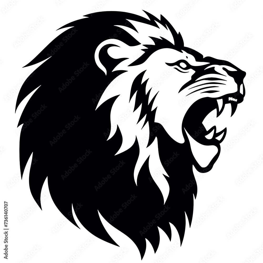 lion face silhouette lion face silhouette