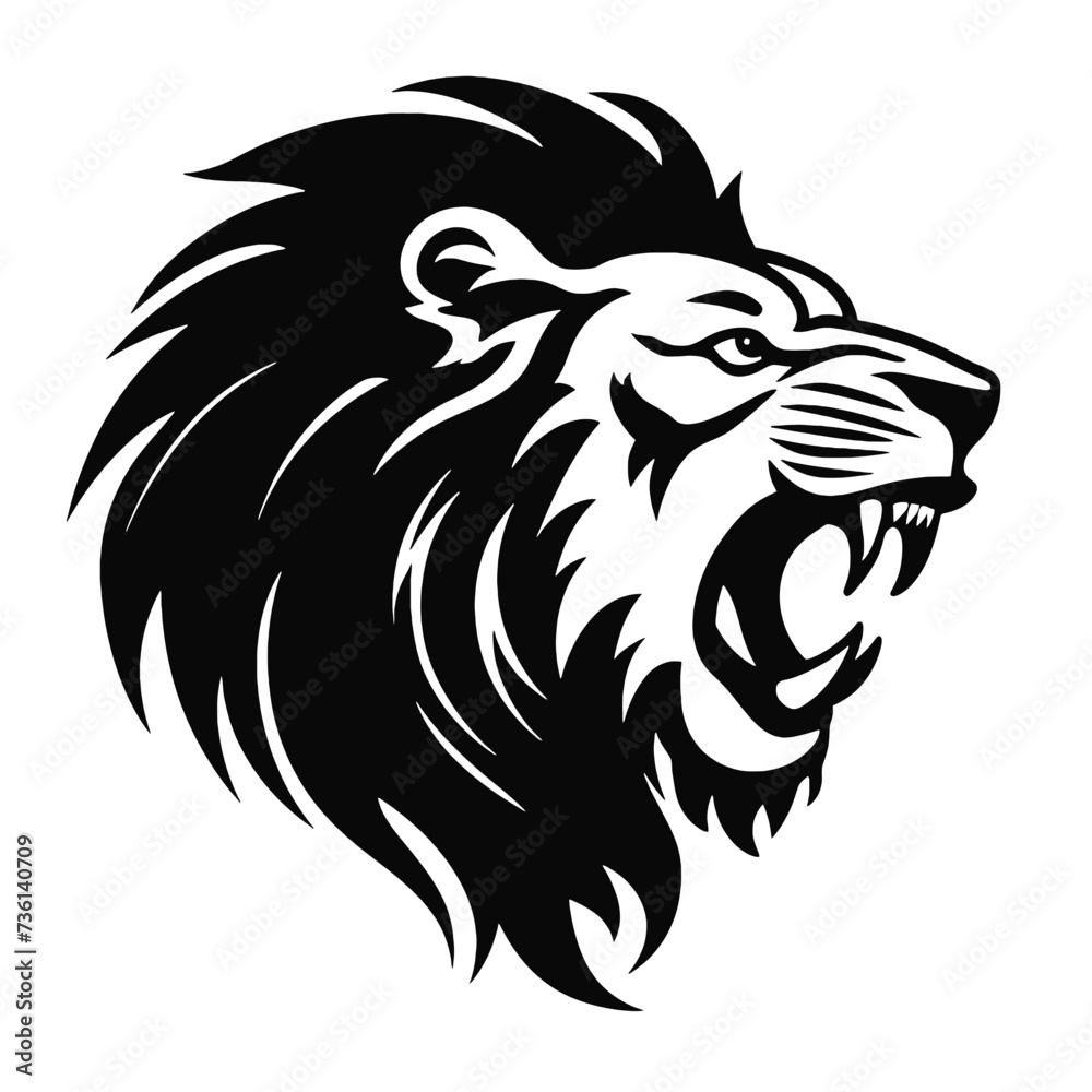 lion face silhouette lion face silhouette