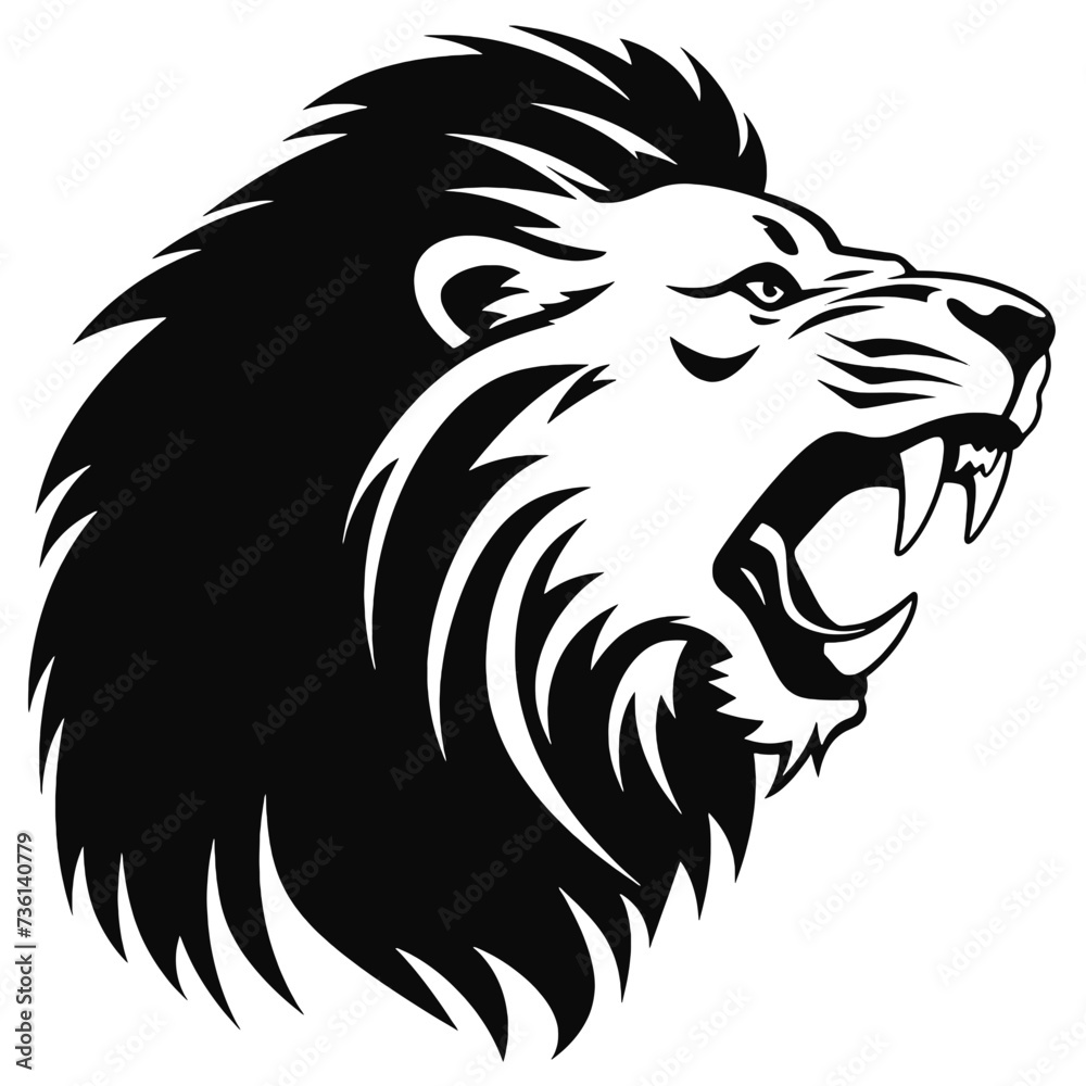 lion face silhouette lion face silhouette
