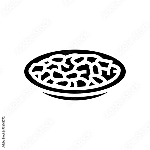 bhindi masala indian cuisine glyph icon vector. bhindi masala indian cuisine sign. isolated symbol illustration