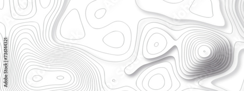 Topographic map background geographic line map with seamless ornament design. The black on white contours vector topography stylized height of the lines map.