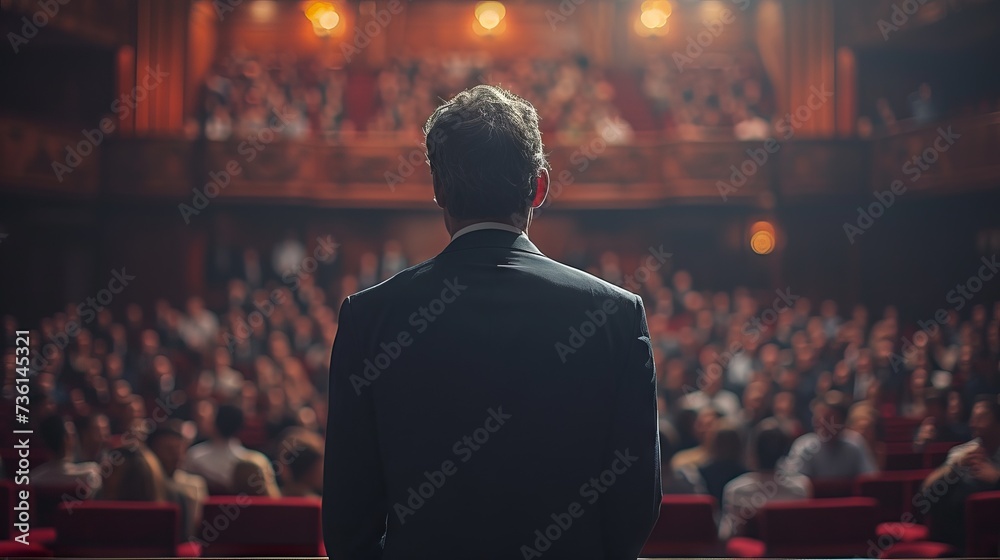 The politician addresses the crowd from the podium. Diplomatic speech and debate, demarche. Concept: Speechwriter, political activity and the will of voters. The politician addresses the crowd from the podium. Diplomatic speech and debate, demarche. Concept: Speechwriter, political activity and the will of voters.