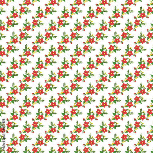 Color spring flowers pattern in vector.