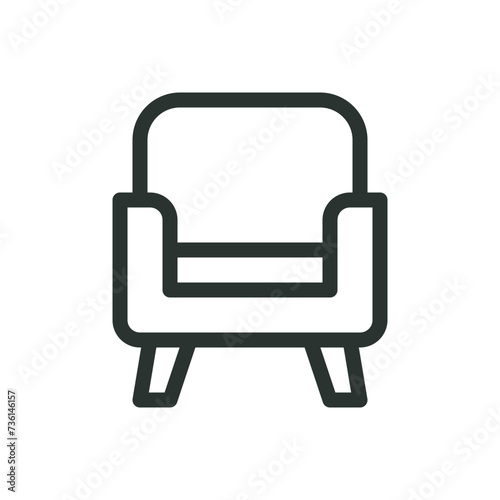 Armchair isolated icon, arm chair vector symbol with editable stroke © Altop Media