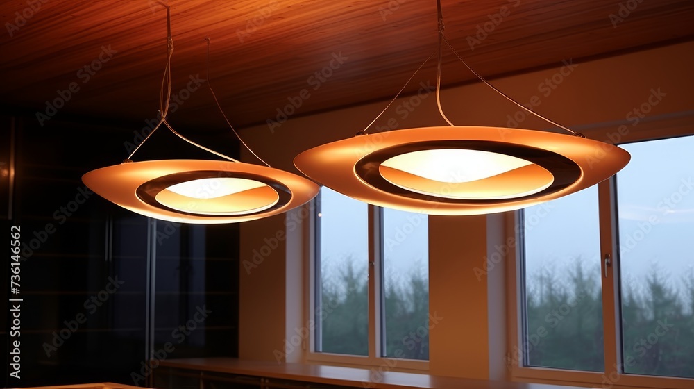 LED lighting fixtures for a modern and energy-effi AI generated illustration