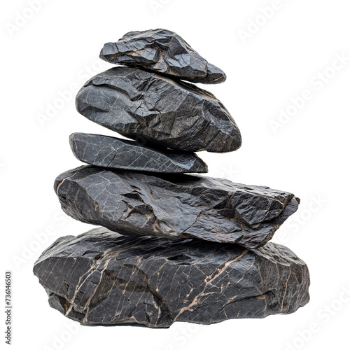 black rock stone PNG transparent background 