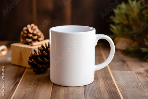 Mockup of white coffee mug