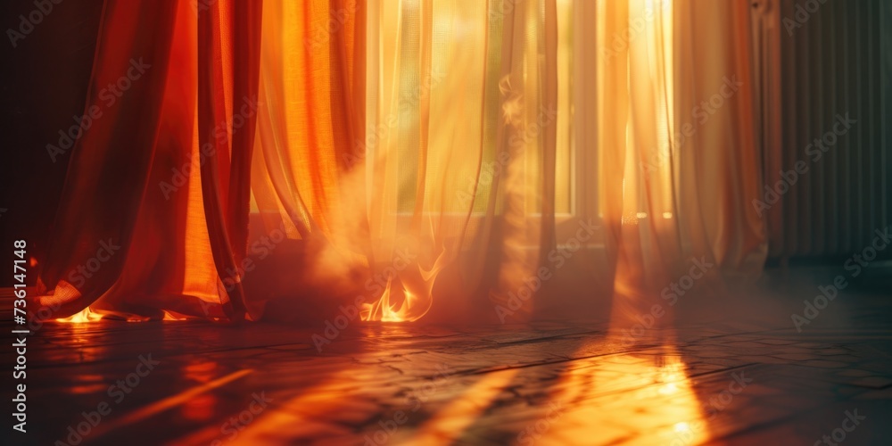 Naklejka premium A person standing in front of a curtain. Suitable for theatrical or performance-themed projects