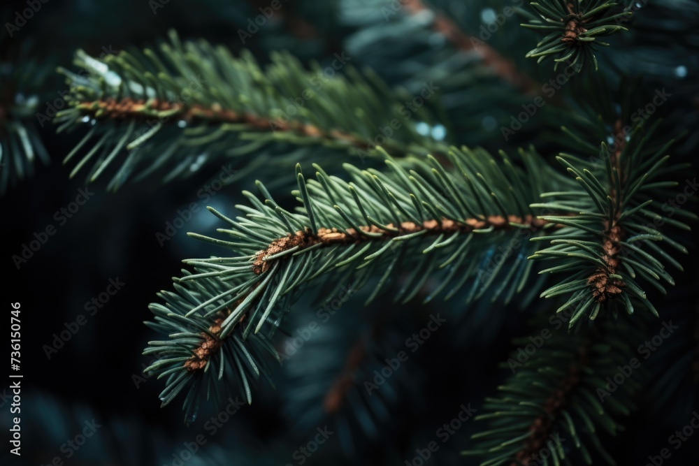 A detailed close-up of a pine tree branch. Perfect for nature-themed designs and projects