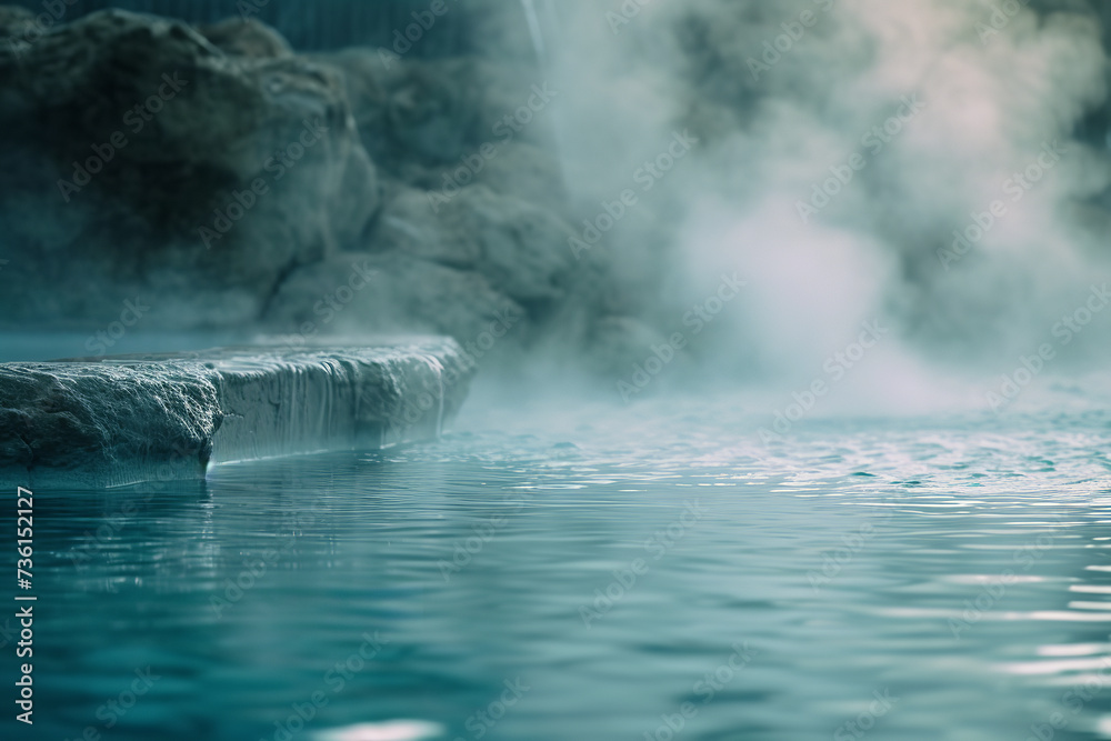 Naklejka premium falls in a spa with stones around