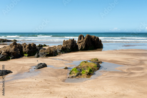 View of Barricane beach, in Woolacombe, Devon, UK photo