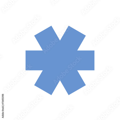 Blue asterisk icon photo