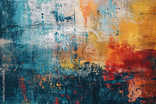Moody Abstract Artwork: Grunge Textured Painting Background with Dreamy Colours
