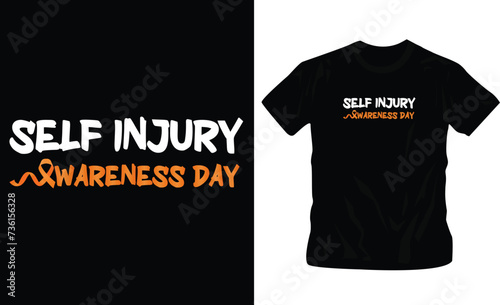 self injury awareness day t-shirt design, vector illustration on self injury