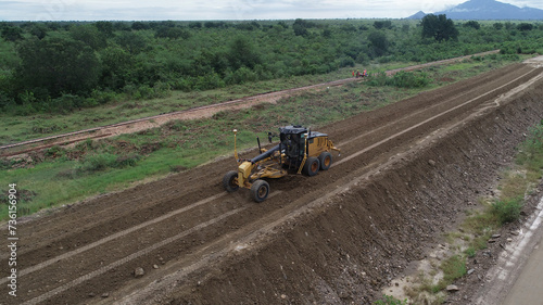 Motor Grader Civil Construction improvement base road work