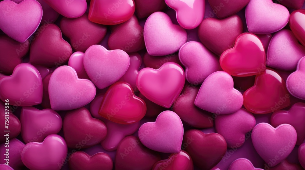 Fuschia Color Hearts as a background