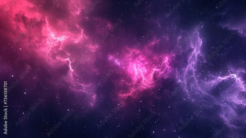 Majestic pink and purple nebula in deep space astronomy exploration