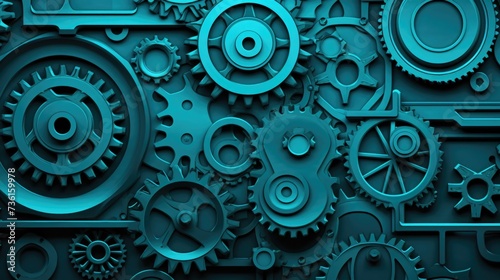 Gears Background in Cyan color.