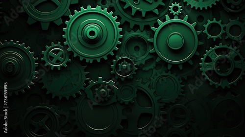 Wallpaper Mural Gears Background in Dark Green color Torontodigital.ca