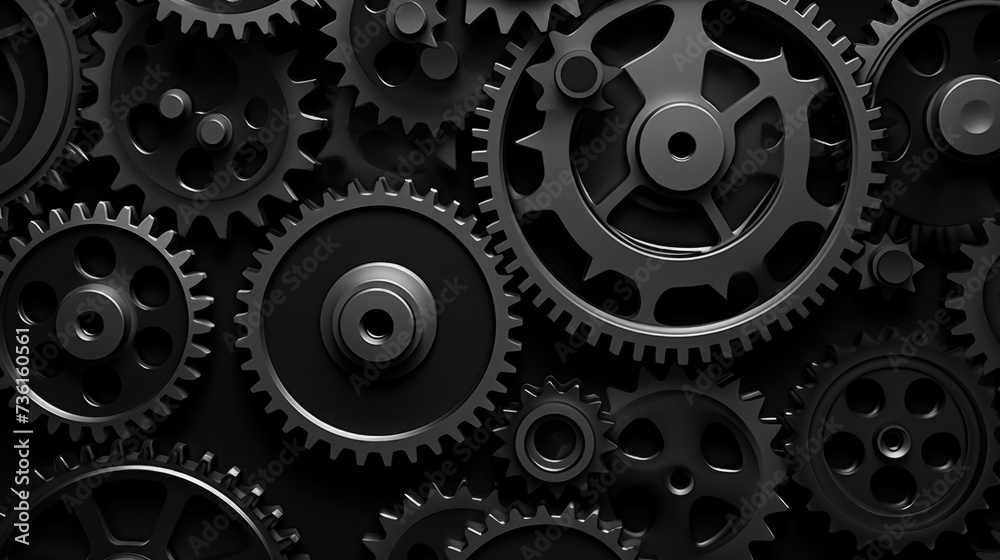 custom made wallpaper toronto digitalGears Background in Jet Black color.