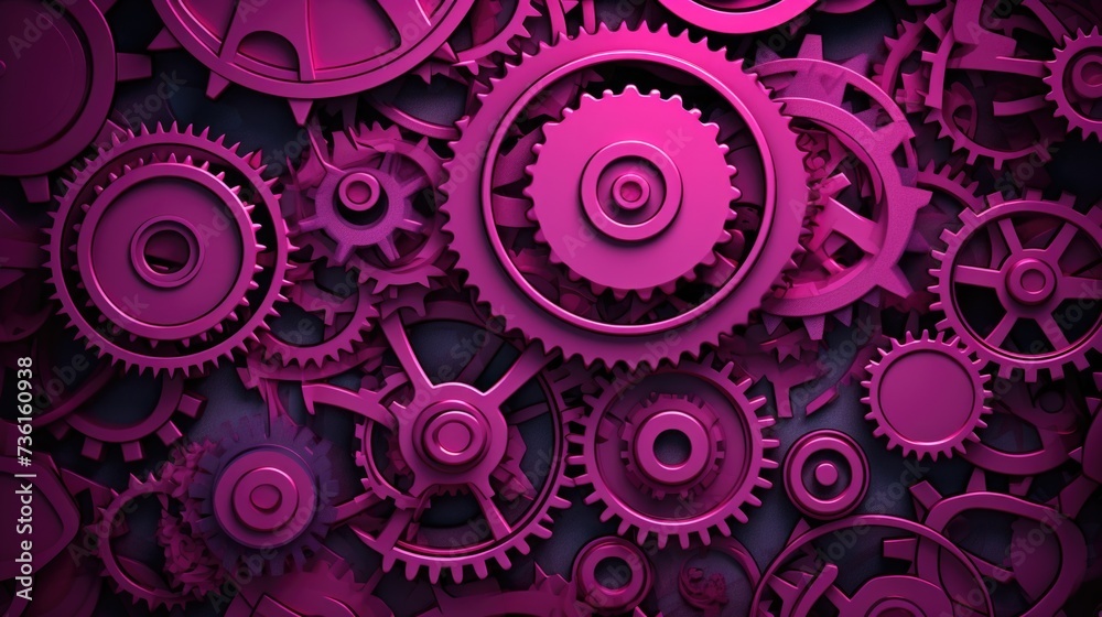 Gears Background in Magenta color.