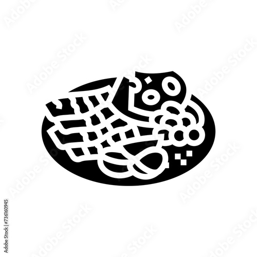 tapas selection spanish cuisine glyph icon vector. tapas selection spanish cuisine sign. isolated symbol illustration