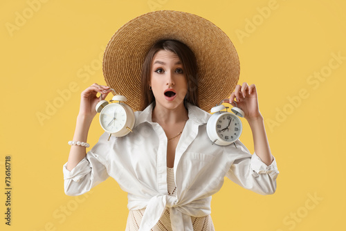 Shocked young woman with al...