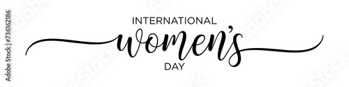 International women's day, Calligraphy brush text banner with transparent background photo