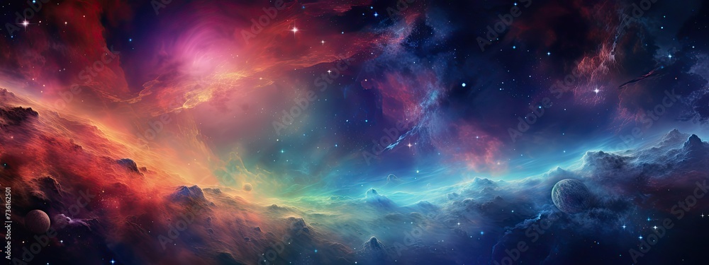 Fototapeta premium deep and colorful galaxy