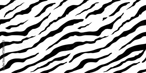 zebra skin vector pattern. Animal abstract monochrome seamless pattern. photo