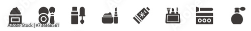Beauty cosmetics icon set. Vector makeup icons set design.