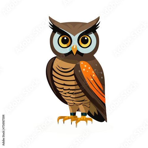 Illustration of Owl isolated on white background 