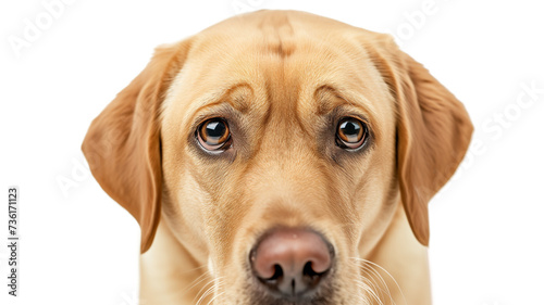 Close up golden retriever isolated on transparent background. PNG. 