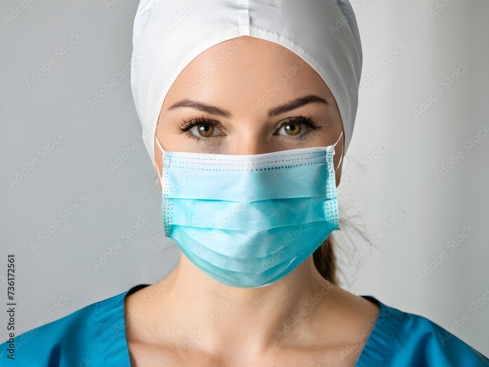 portrait of female doctor wearing protective mask portrait of female doctor wearing protective mask
