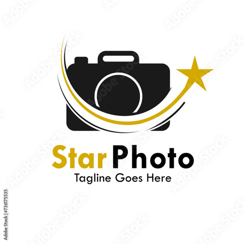 Star photo design logo template illustration