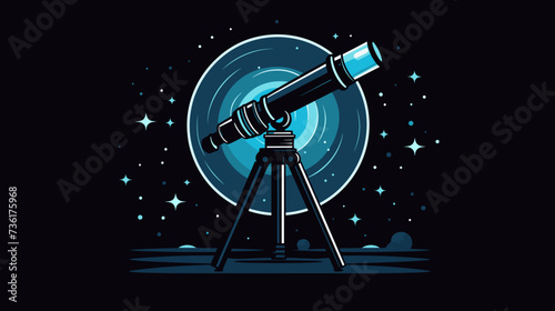 Pixelated telescope icon on a smartphone screen  symbolizing augmented reality and exploration. simple Vector Illustration art simple minimalist illustration creative