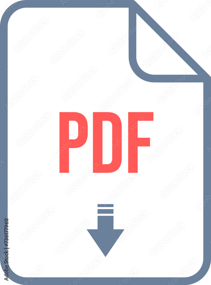 PDF File Icon fill rounded corners bold outline