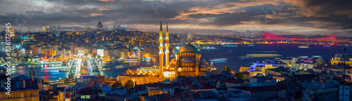 Galata Tower, Galata Bridge, New Mosque and Bosphorus Bridge, the most beautiful view of Istanbul
​ photo