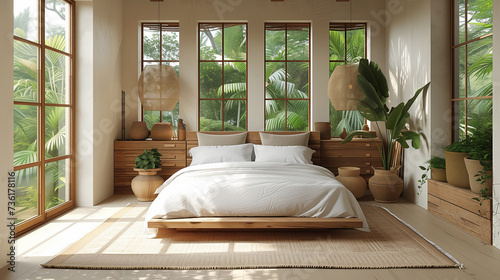 Wallpaper Mural Bedroom. Cosy interior beautiful design ideas concept contemporary ideas design element room mockup template showcase backdrop bedroom with daylight cosy interior background. Torontodigital.ca