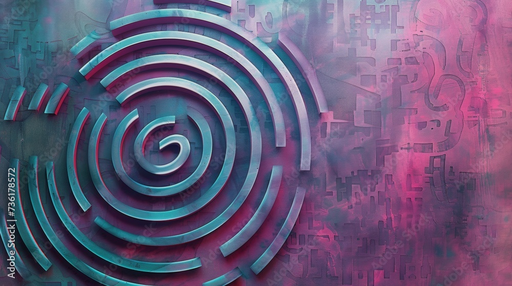 Fototapeta premium Mystical Meditation Mazes: Labyrinths for Mindfulness and conceptual metaphors of Labyrinths for Mindfulness