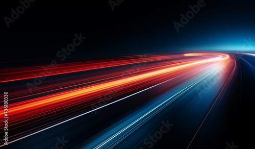 speed light streaks background, motion blur speed effect.	 photo