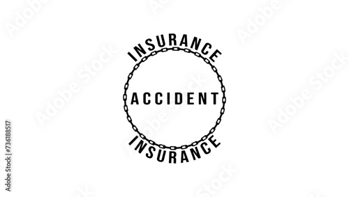 insurance emblem, black isolated silhouette